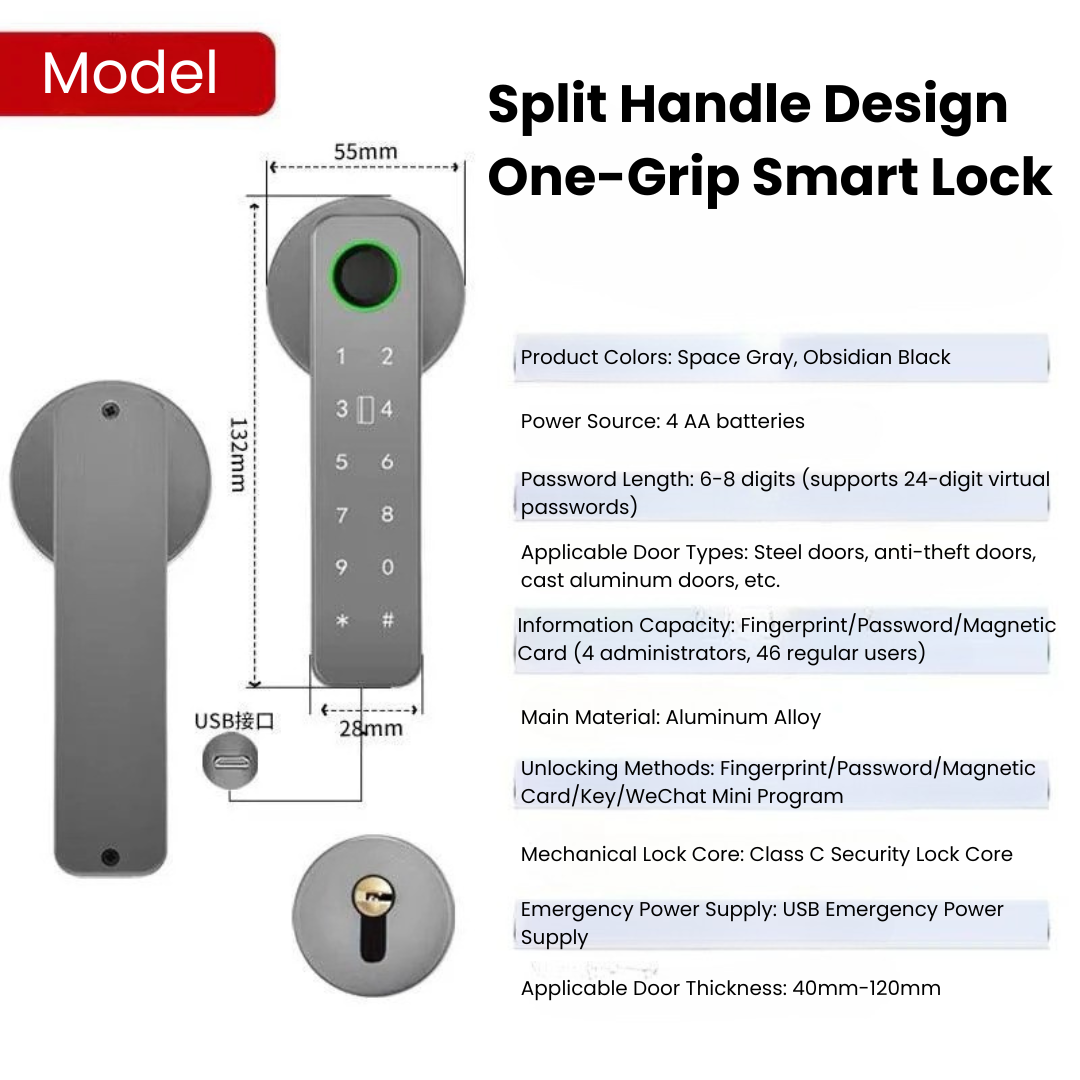 Cerradura inteligente Axiti para apartamento, hotel, habitación, con código, nfc, huellas dactilares, bluetooth