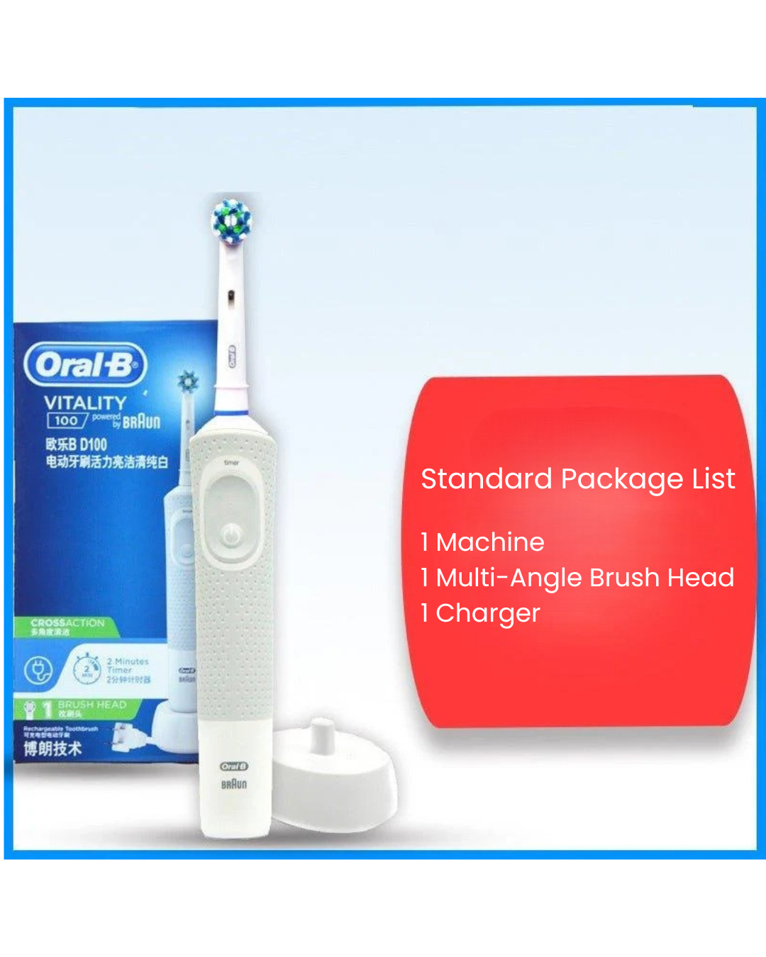 Cepillo de Dientes Electrico Oral B D12 y D100 Adulto Recargable Rotativo de Cerdas Suaves