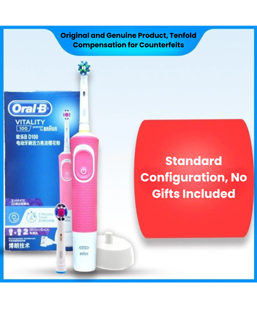 Cepillo de Dientes Electrico Oral B D12 y D100 Adulto Recargable Rotativo de Cerdas Suaves