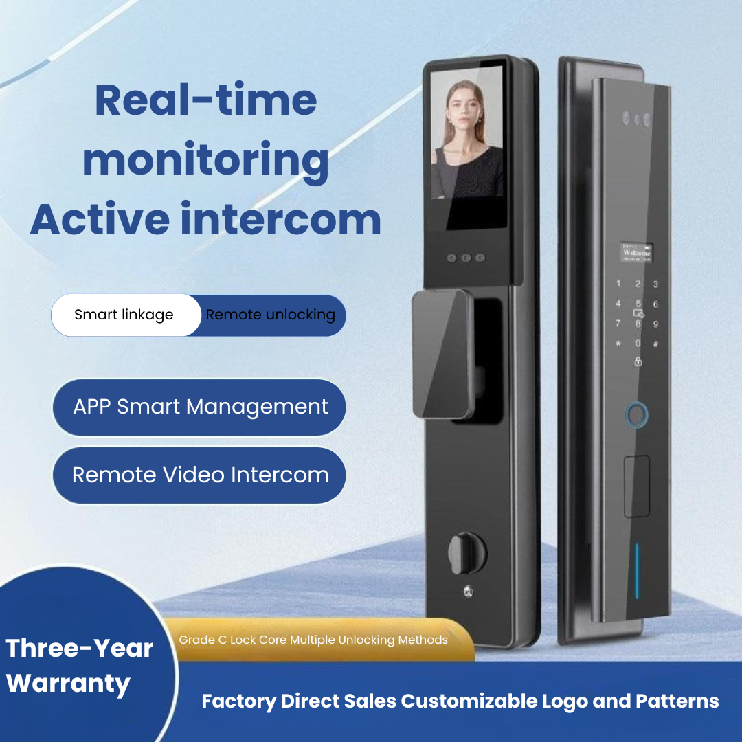 Cerraduras electrónicas inteligentes para puerta de Apartamentos, hoteles, Airbnb, con reconocimiento Fácial, huellas, códigos, videoportero, antirrobo, wifi