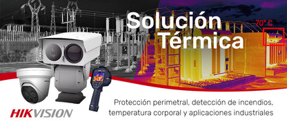 Bala IP Térmica Dual / Termico 7 mm (256 X 192) + Óptico 4 mm (4 MP) / Termométrica / Detección de Temperatura / IP68 / 30 mts IR / Antiexplosión