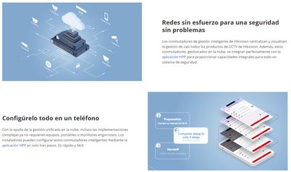 Switch Administrable PoE+ / 8 puertos 100 Mbps PoE+ / 1 puerto 1000 Mbps de Uplink / PoE hasta 300 Metros / Conexión Remota desde Hik-ParnerPro / 110
