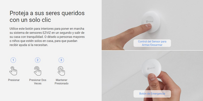 Botón de Emergencia Inalambrico / Compatible con Kit de Alarmas EZVIZ / Protocolo Zigbee