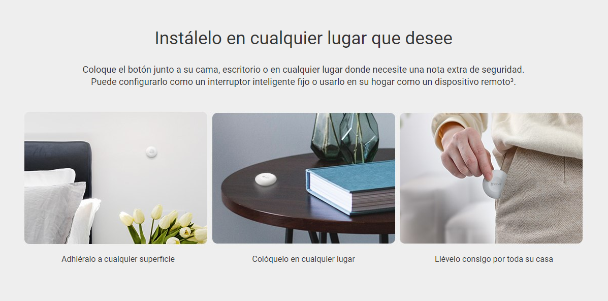 Botón de Emergencia Inalambrico / Compatible con Kit de Alarmas EZVIZ / Protocolo Zigbee