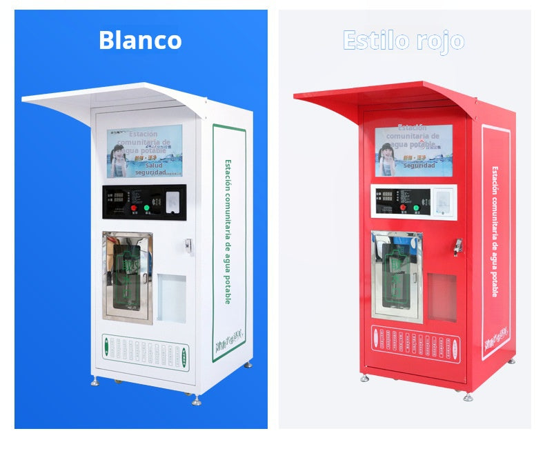 Máquina expendedora de agua con aceptador de monedas, de 400 y 800 Galones diarios.
