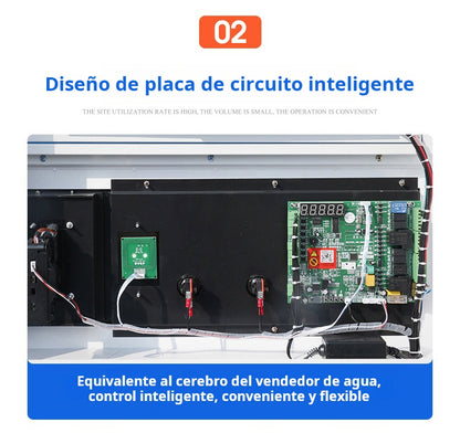 Máquina expendedora de agua con aceptador de monedas, de 400 y 800 Galones diarios.