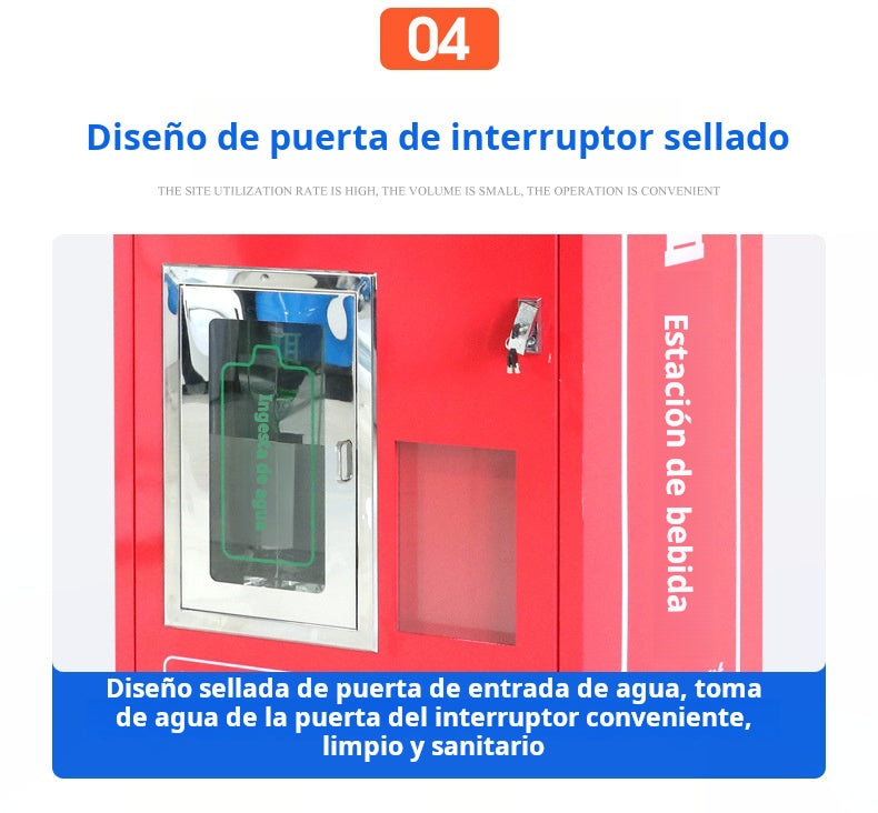 Máquina expendedora de agua con aceptador de monedas, de 400 y 800 Galones diarios.