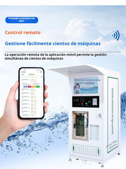 Máquina expendedora de agua con aceptador de monedas, de 400 y 800 Galones diarios.