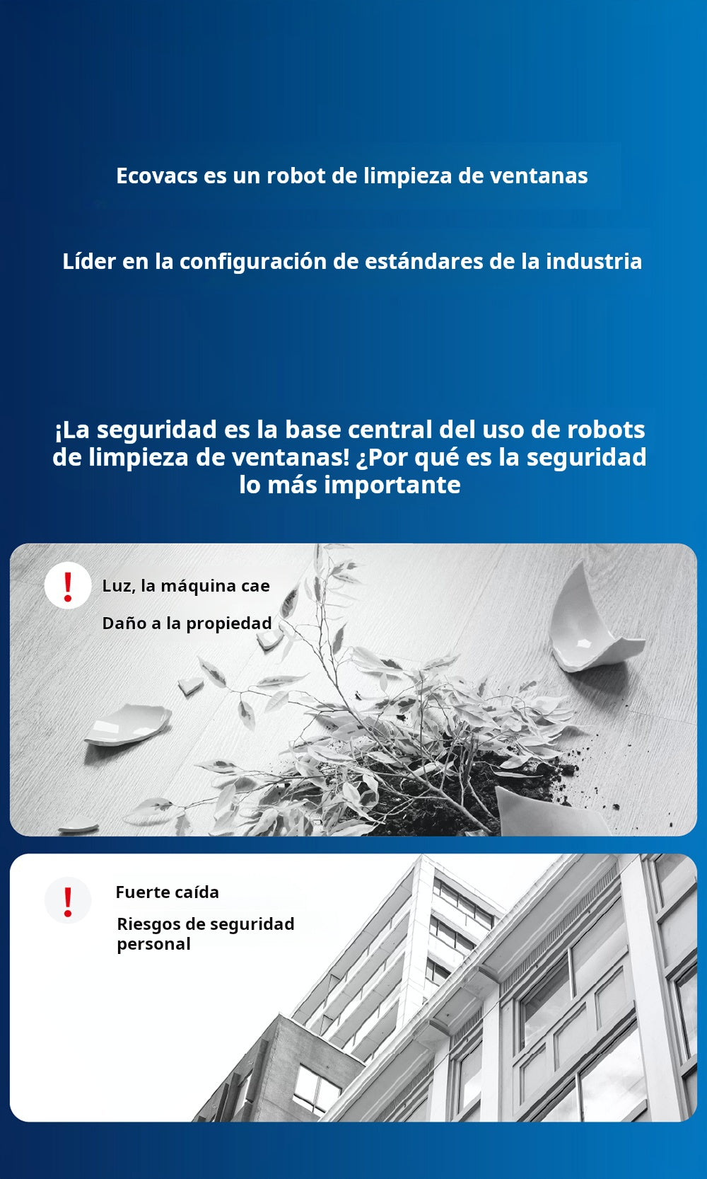 Robot de limpieza de ventanas Ecovacs MINI con rociador de agua, limpieza automática de ventanas y cristales