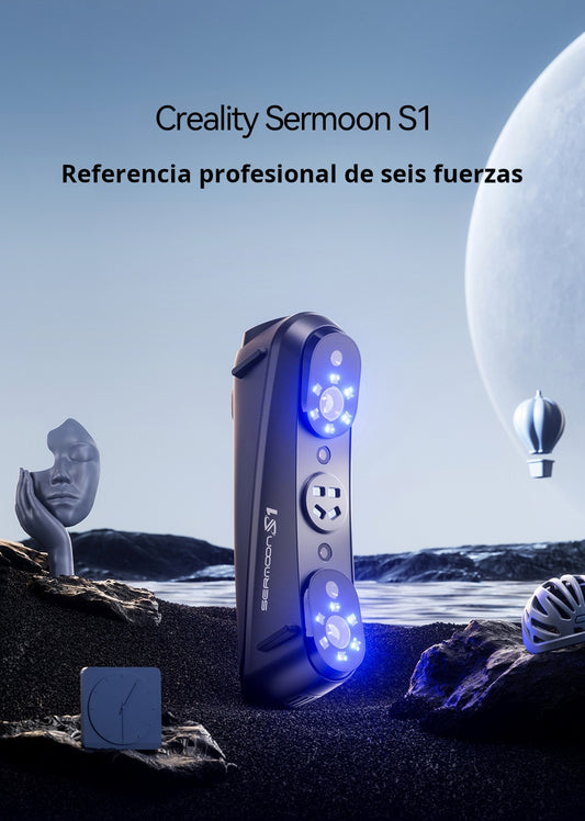 Escaner 3D Creality Sermoon S1 – Precisión 0.02 mm, 1+7+34 láser azul + NIR, 90 FPS