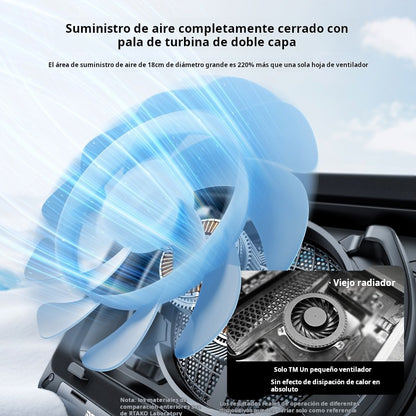 Base Enfriadora RTAKO 18CM Turbo Silent Fan para Laptop | 6000RPM, RGB, Soporte Ajustable, Ultra Silenciosa para Gaming Notebook