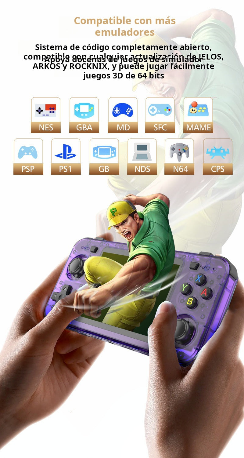 Consola Retro Portátil R36H 3.5' IPS, Doble Joystick, Mas de 40,000 Juegos, 3000mAh