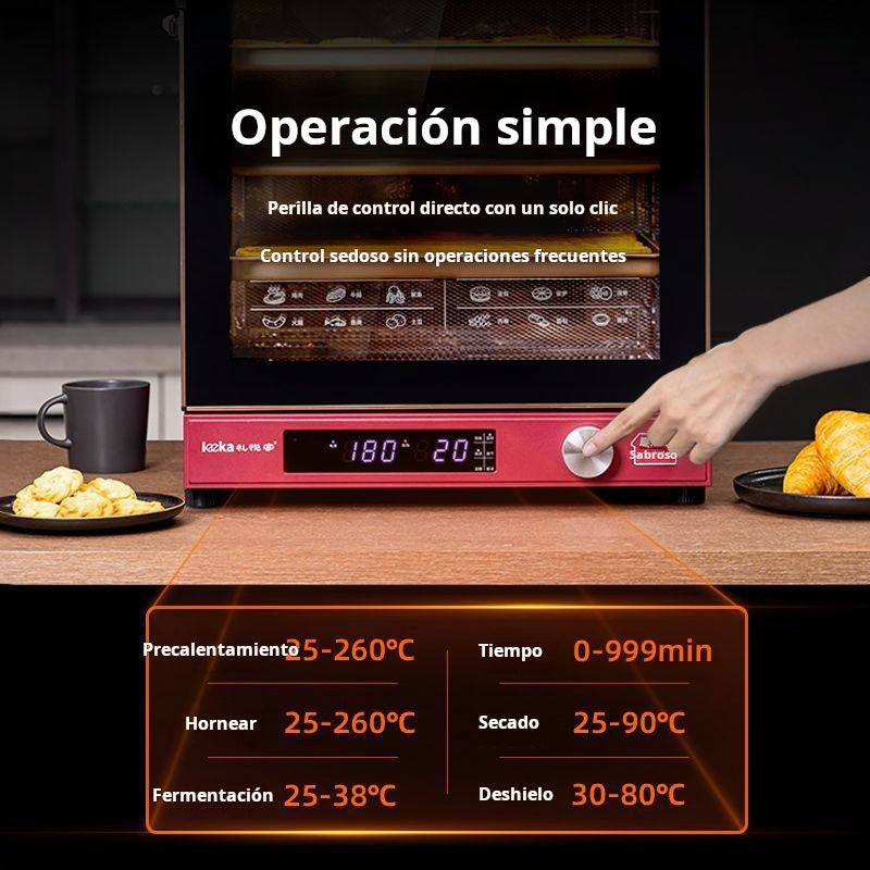 Horno eléctrico de convección 80L a 120L, multi bandeja, doble ventilador para panadería y repostería