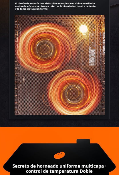 Horno eléctrico de convección 80L a 120L, multi bandeja, doble ventilador para panadería y repostería