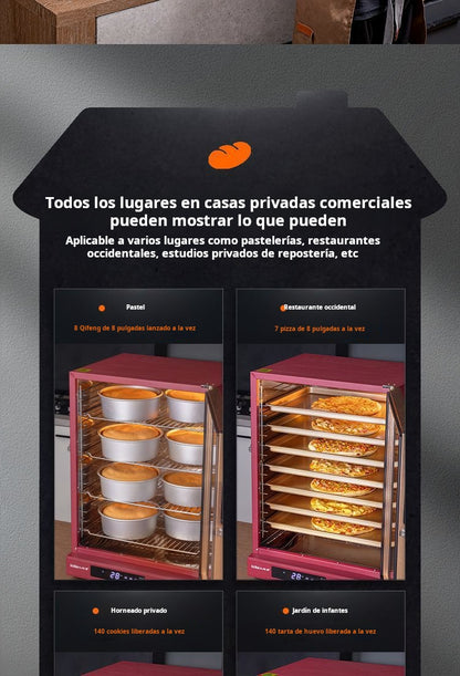 Horno eléctrico de convección 80L a 120L, multi bandeja, doble ventilador para panadería y repostería