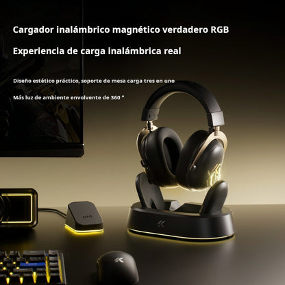 MCHOOSE V9 Turbo+ Racing Headset with Wireless Charging Over-Ear Gaming Headband Quad Mode with McHose Delta