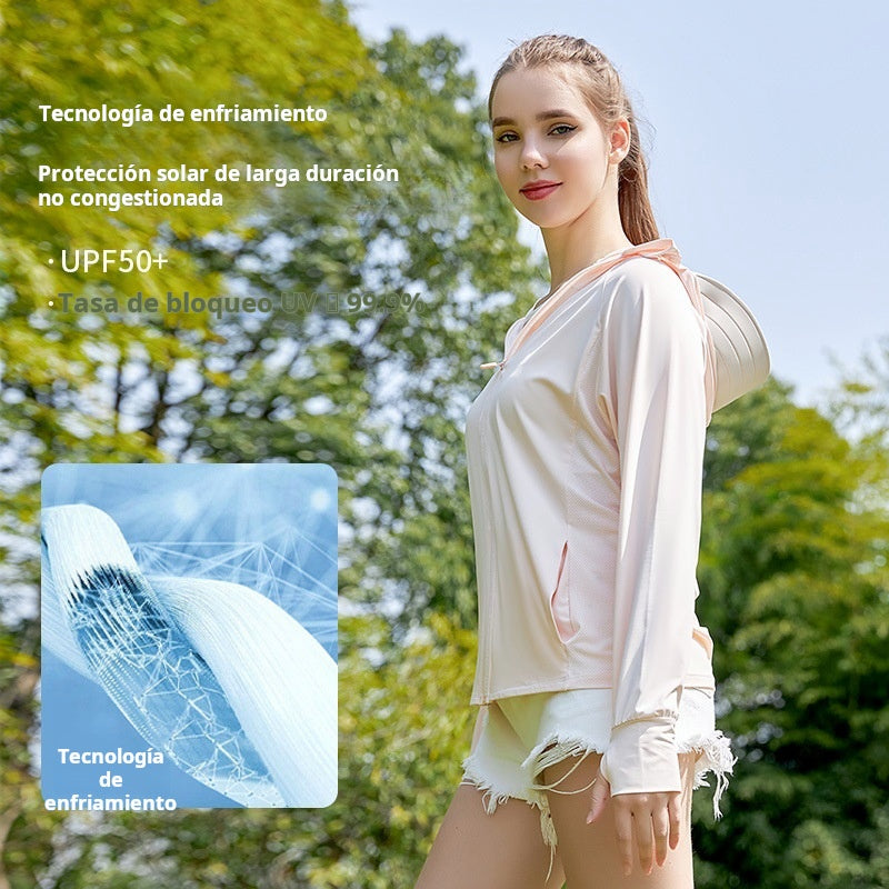 Chamarra Ligera con Capucha y Protección Solar UPF 50+ | Unisex
