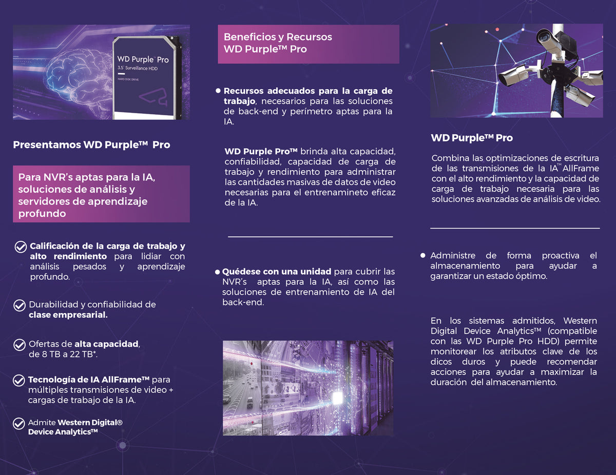 Disco Duro PURPLE de 2TB / 3 AÑOS DE GARANTÍA / Para Videovigilancia