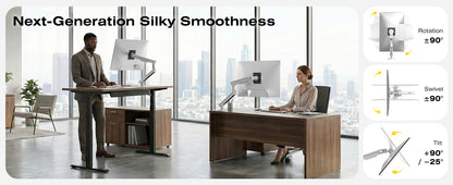 Brazo Ergonómico para Monitor A5-XS / Soporte 17\" a 32\" / VESA 75x75 y 100x100 mm / Carga 2-7 kg (4.4-15.4 lbs) / Ajuste de Tensión / Rotación ±90°