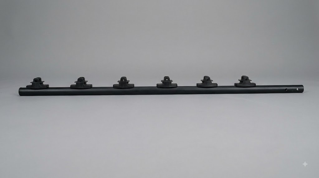 Poste de Paso / Tubo de Acero Galvanizado / Diámetro 1" / Longitud 140 cm / 6 Aisladores / Color Negro / 1 KG