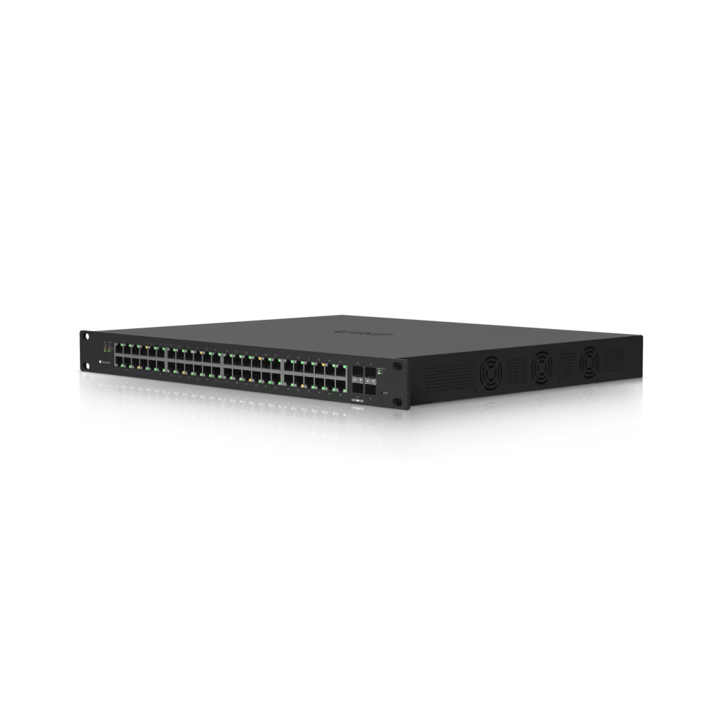 EdgeMAX Switch Administrable 48 Puertos Gigabit, PoE+/Pasivo 24V, 2 SFP, 2 SFP+ 10G, 500W