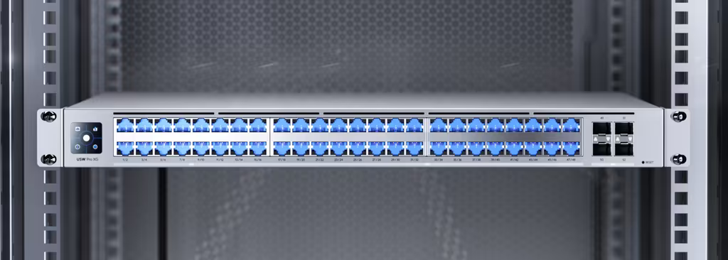 UniFi Switch USW-Pro-XG-48 / Capa 3 / 48 puertos (32 × 10 GbE, 16 × 2,5 GbE) + 4 puertos SFP28 25 G