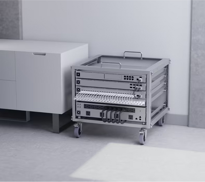Rack Abierto 6U Compacto y Apilable sin Herramientas para Equipos UniFi, Ensamblaje Toolless, Ruedas con Seguro y Expansión a 12U con Kit de Apilado